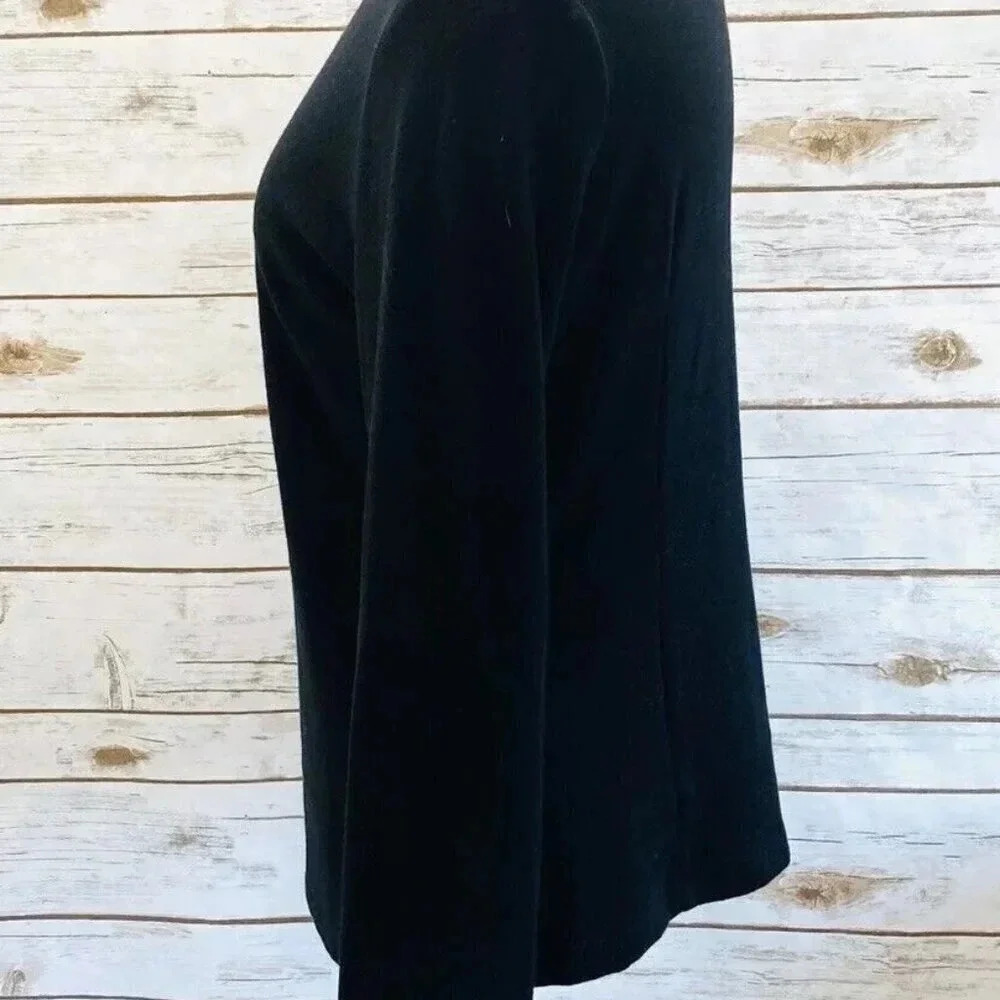 TARG YUAR BA Women Long Sleeve Pullover Black Turtleneck Shirt Top Size Medium - Picture 5 of 11